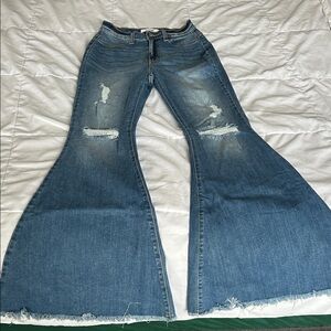 Stylish Blue Flared Women Jeans